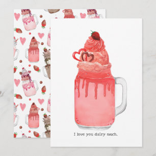 Valentine Red Velvet Milkshake I Liebe You Puppen  Karte