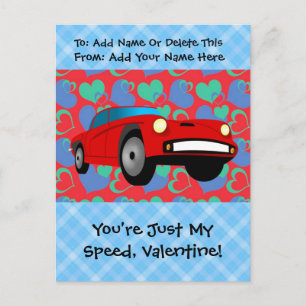 Valentine Rennwagen Feiertagspostkarte