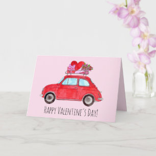 Valentine Retro Fiat 500 Karte