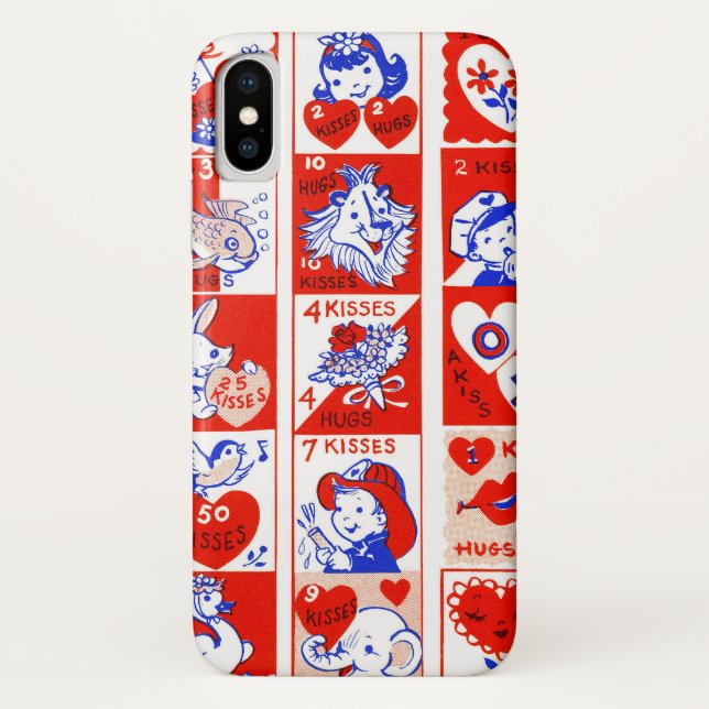 Valentine Retro Liebe schlägt Niedliche Muster Case-Mate iPhone Hülle (Rückseite)