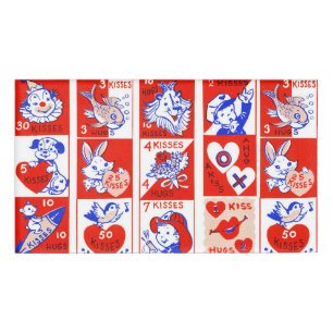 Valentine Retro Liebe schlägt Niedliche Muster Namenschild