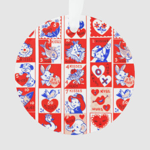 Valentine Retro Liebe schlägt Niedliche Muster Ornament