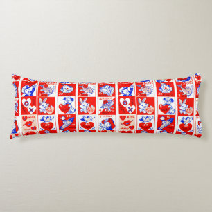 Valentine Retro Liebe schlägt Niedliche Muster Seitenschläferkissen