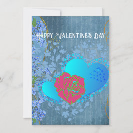 Valentine Romantische Rose Sweeping Heart Blue Car Einladung