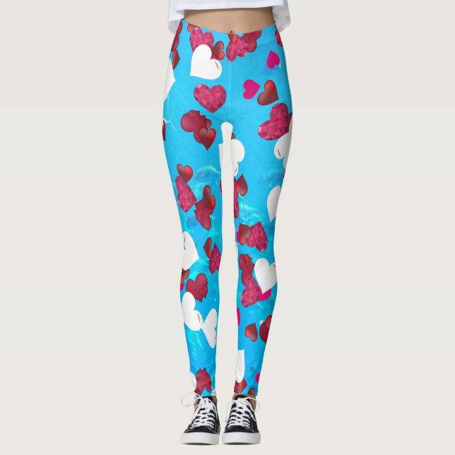 Valentine Romantisches welliges Herz: Leggings (Vorderseite)