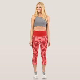 Valentine rosa rote Herzen gestreift Capri Leggings
