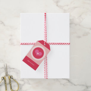 Valentine-rosa Schatz ausgebogter Geschenkanhänger