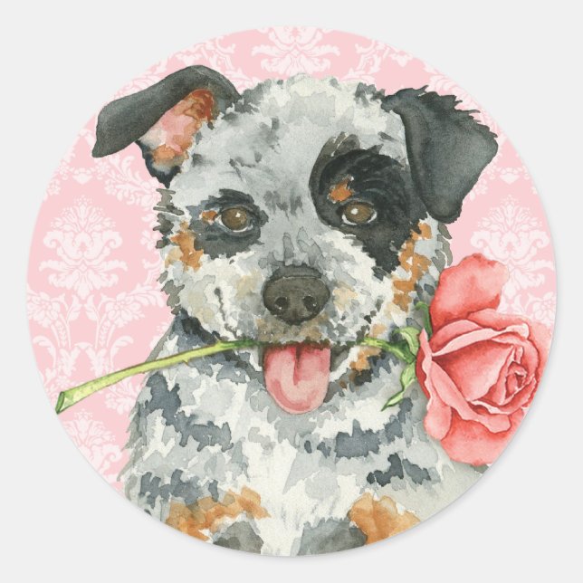 Valentine Rose ACD Runder Aufkleber (Vorderseite)