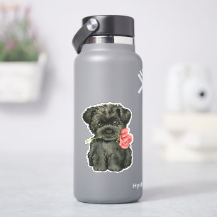 Valentine Rose Affenpinscher Vinyl Aufkleber