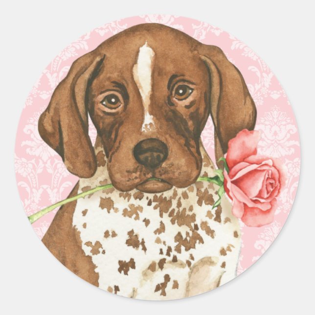 Valentine Rose APS Runder Aufkleber (Vorderseite)