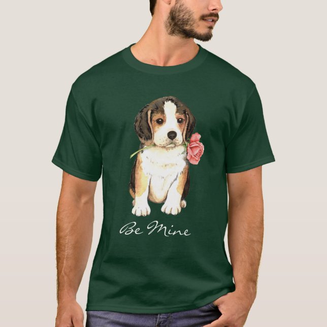 Valentine Rose Beagle T-Shirt (Vorderseite)