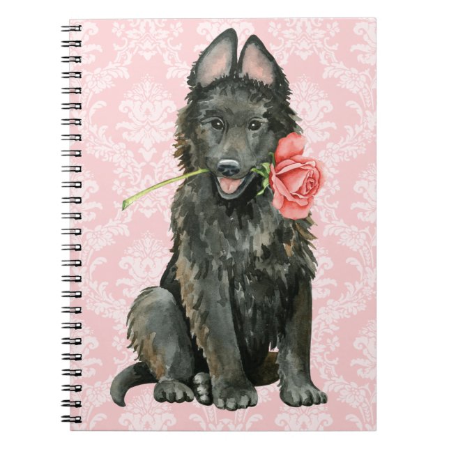 Valentine Rose Belgische Sheepdog Notizblock (Vorderseite)