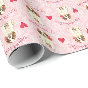 Valentine-Rose Bernhardiner Geschenkpapier