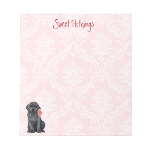 Valentine Rose Black Lab Notizblock