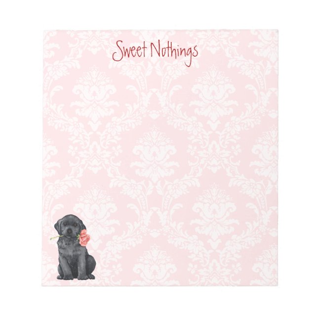 Valentine Rose Black Lab Notizblock (Vorderseite)