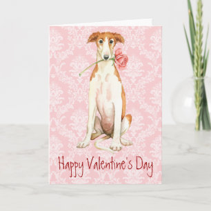 Valentine Rose Borzoi Feiertagskarte