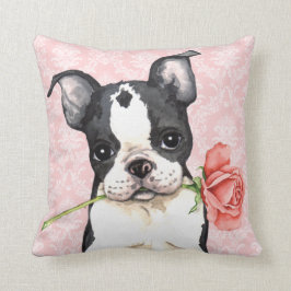 Valentine Rose Boston Terrier Kissen