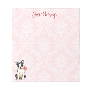 Valentine Rose Boston Terrier Notizblock