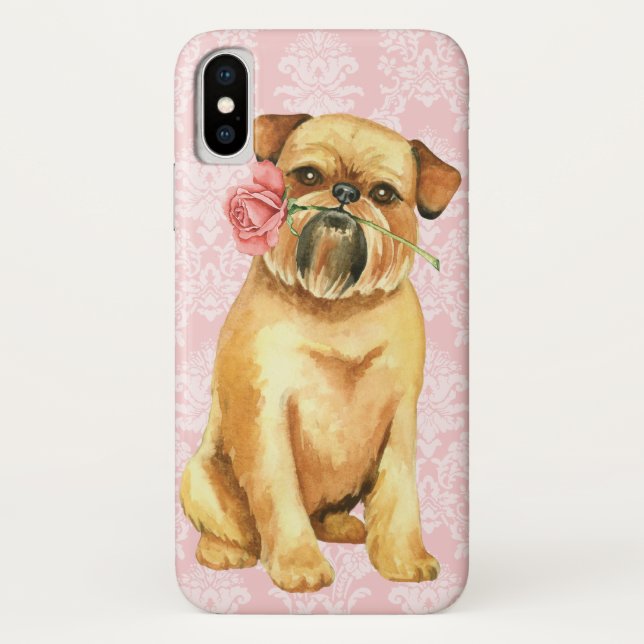 Valentine Rose Brussels Griffon Case-Mate iPhone Hülle (Rückseite)
