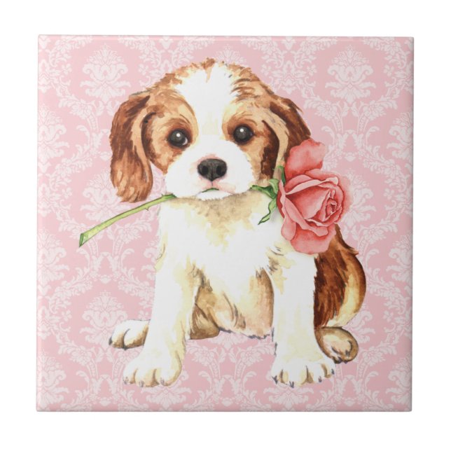 Valentine Rose Cavalier Fliese (Vorderseite)