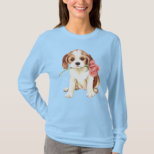 Valentine Rose Cavalier Long Sleeve T - Shirt (Vorderseite)