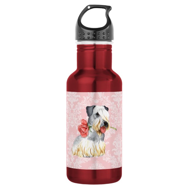 Valentine Rose Cesky Terrier Trinkflasche (Vorderseite)