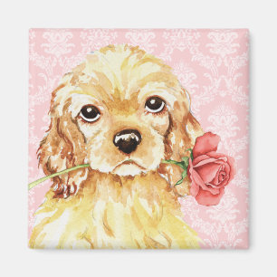 Valentine Rose Cocker Magnet