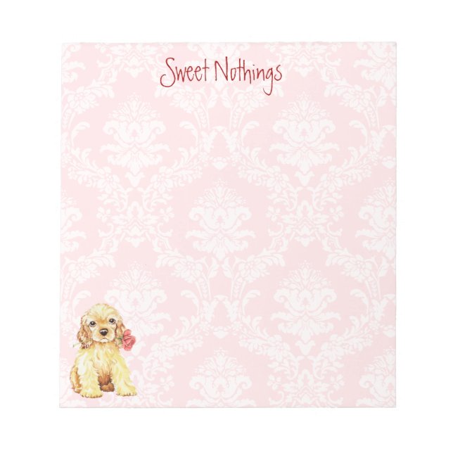 Valentine Rose Cocker Notizblock (Vorderseite)