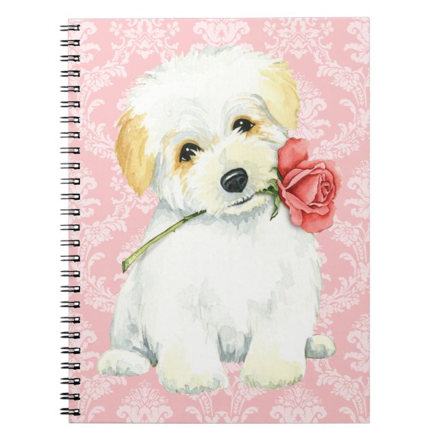 Valentine Rose Coton de Tulear Notizblock (Vorderseite)