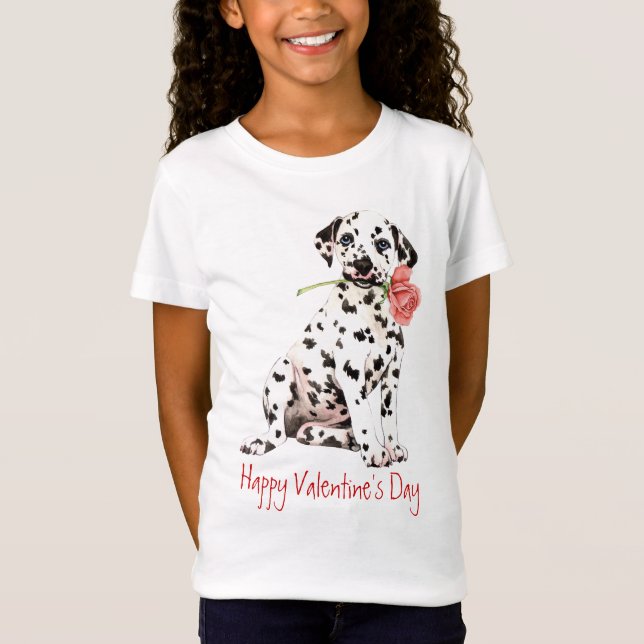 Valentine Rose Dalmatiner T-Shirt (Vorderseite)