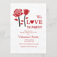 Valentine Rose Einladung