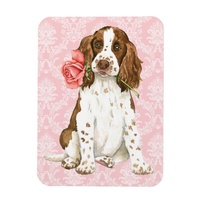 Valentine Rose Englisch Springer Magnet (Vertikal)