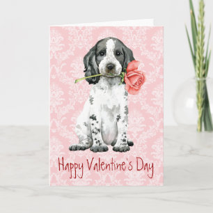 Valentine Rose English Cocker Spaniel Holiday Card Feiertagskarte