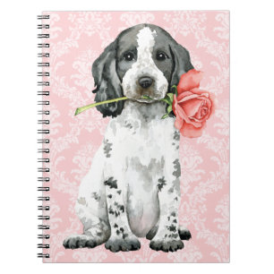 Valentine Rose English Cocker Spaniel Notebook Notizblock