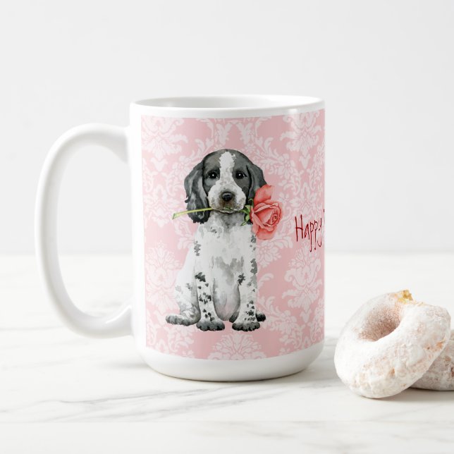 Valentine Rose English Cocker Spanisch Kaffee Tass Kaffeetasse (Mit Donut)