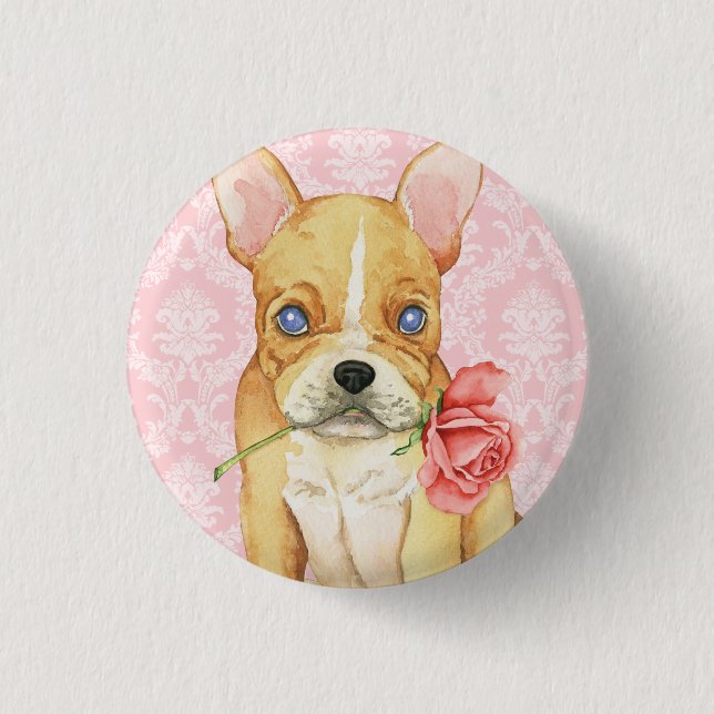Valentine-Rose Frenchie Button (Vorderseite)