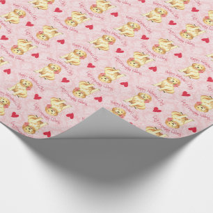 Valentine-Rose golden Geschenkpapier