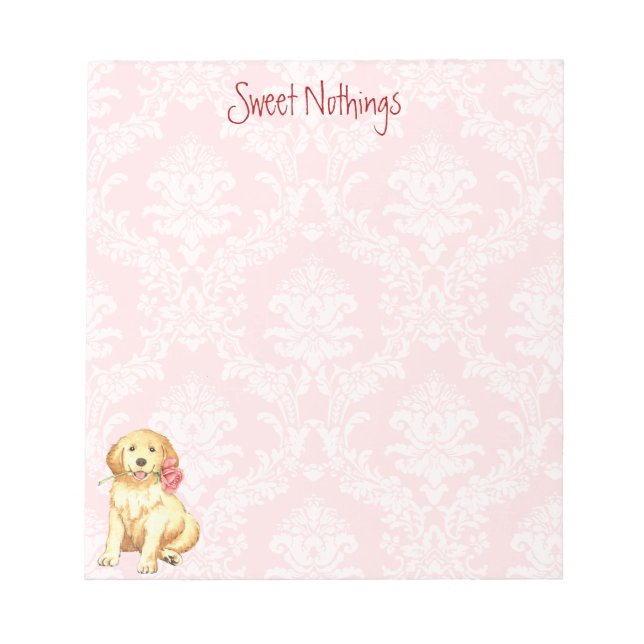 Valentine Rose Golden Notizblock (Vorderseite)