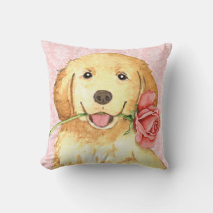 Valentine Rose Golden Retriever Kissen
