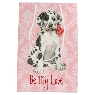 Valentine Rose Great Dane Mittlere Geschenktüte