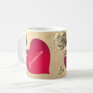 Valentine Rose & Herz Kaffeetasse
