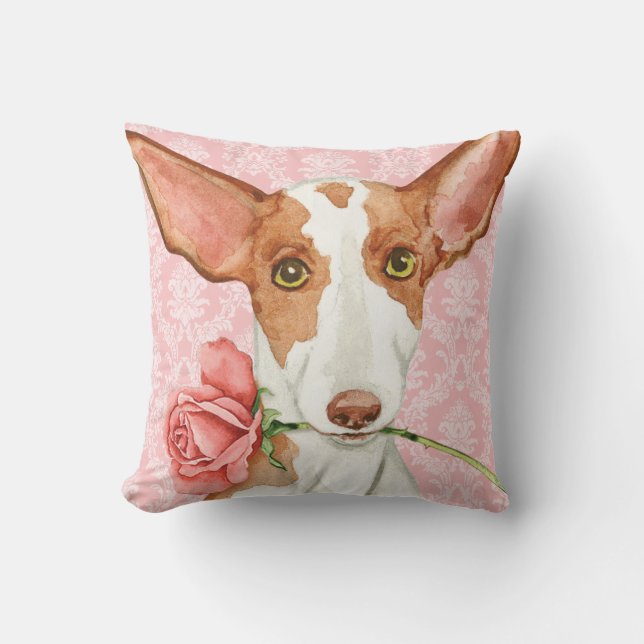 Valentine Rose Ibizan Hound Kissen (Vorderseite)