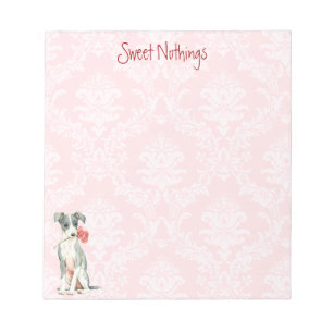 Valentine Rose Italian Greyhound Notizblock