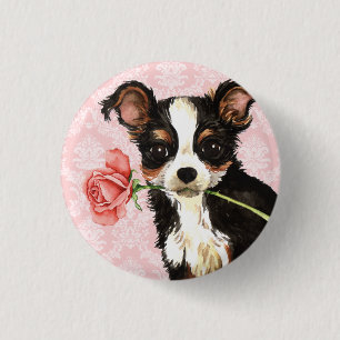 Valentine Rose Long Coat Chihuahua Button