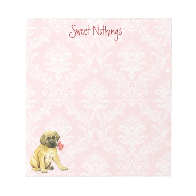Valentine Rose Mastiff Notizblock (Vorderseite)