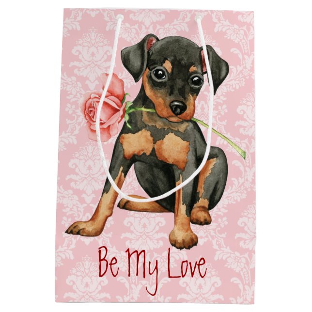 Valentine Rose Min Button Mittlere Geschenktüte (Rückseite)