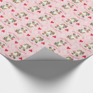 Valentine Rose Mini American Shepherd Geschenkpapier