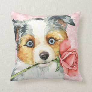 Valentine Rose Mini American Shepherd Kissen