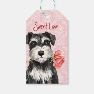 Valentine Rose Mini Schnauzer Geschenkanhänger