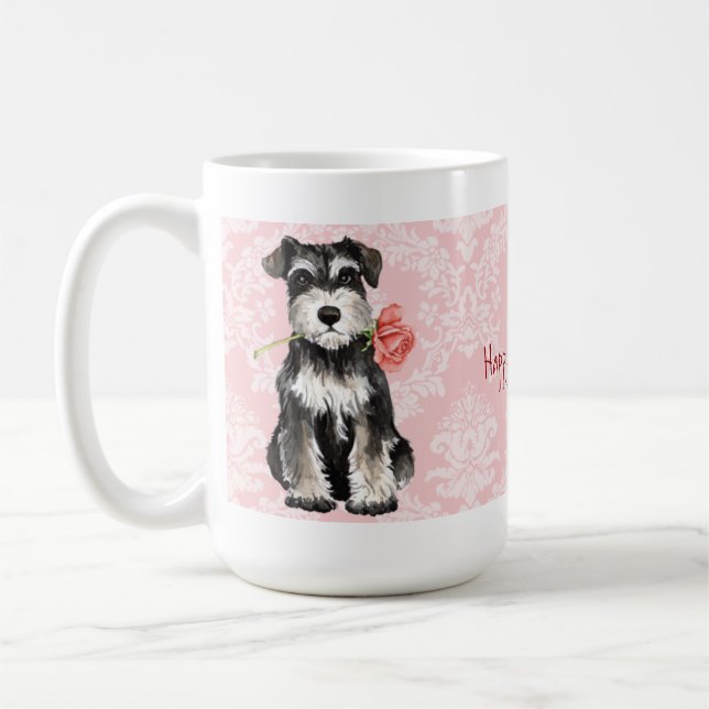 Valentine Rose Mini Schnauzer Tasse (Links)